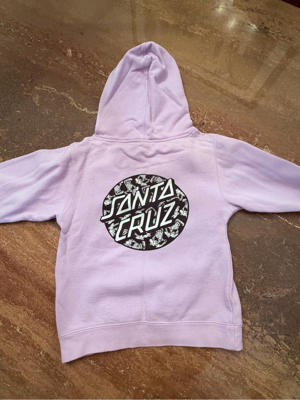 Santa Cruz Skateboards Lavender Kids Hoodie with Black White Logo - Picture 2 of 4